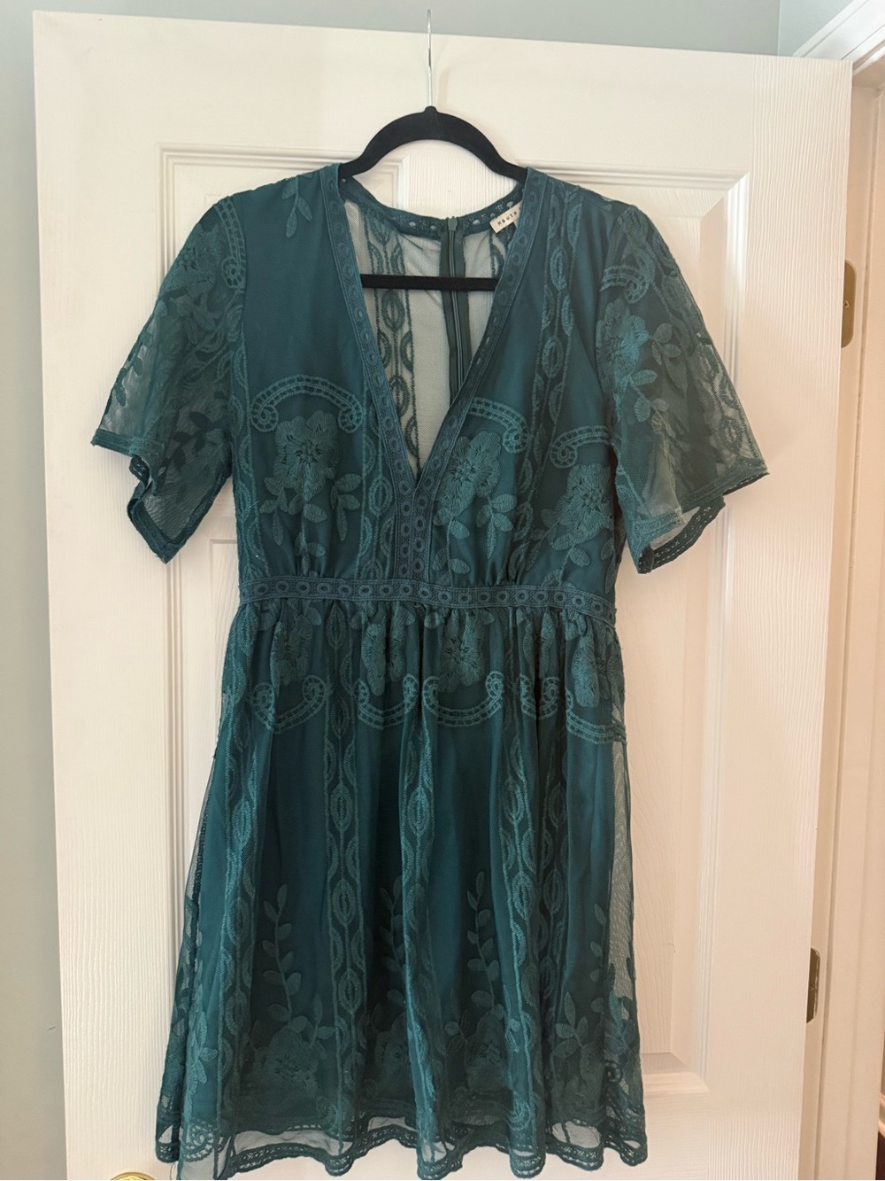 Altar’d State emerald green lace floral dress